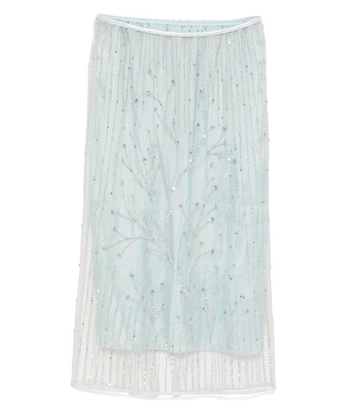 Crystal Embellished Midi Skirt - Firefly